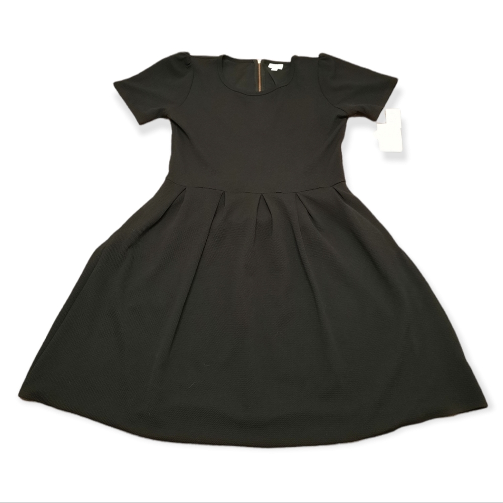 LuLaRoe Black Fit-and-Flare Short Sleeve Dress 2X - Picture 3 of 10